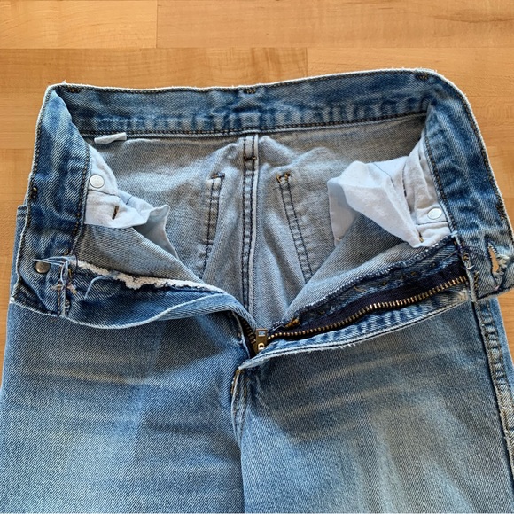 Vintage Levi's Jeans Big E Maroon Logo Tab High Rise Flare 60s 70s Size 23 x 32 - Picture 6 of 12